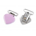 Attache-lolette coeur violet